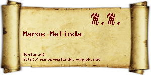 Maros Melinda névjegykártya
